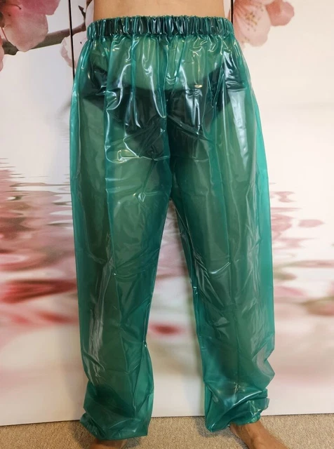 PVC JOGGING SCHWITZ Sauna Regen Hose Gummihose Schwarz Transparent
