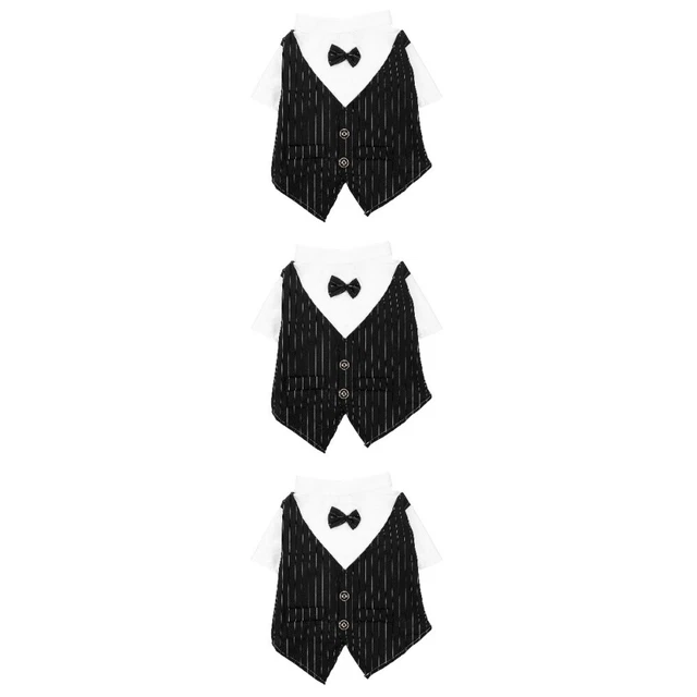 3 Pieces Dog Wedding Suit Dress Boys Santa Costume Formal Dog Suit