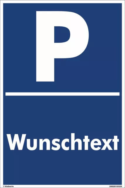 Parkplatzschild 52x11 WUNSCHTEXT Parkplatz Parken verboten KFZ