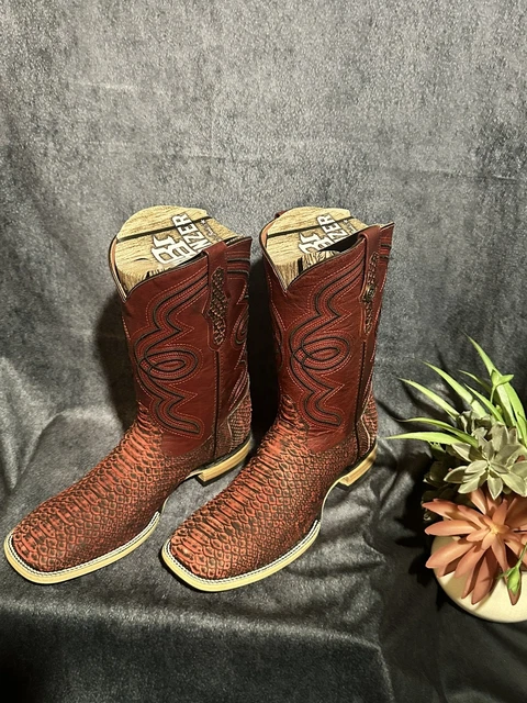 AUTHENTIC ORIGINAL PYTHON Red color Mens Western Boots Size 12 £212.24 ...
