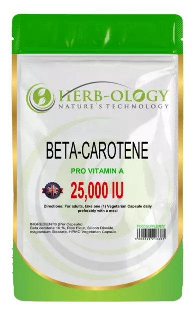 Beta Carotene Beta-Carotene 25000 IU x 30 - 360 Vegetarian Capsules Top Strength