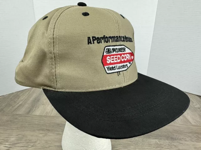 Pioneer Seed Corn SnapBack Trucker Hat Cap Beige Tan ~ Made in USA Agriculture 2