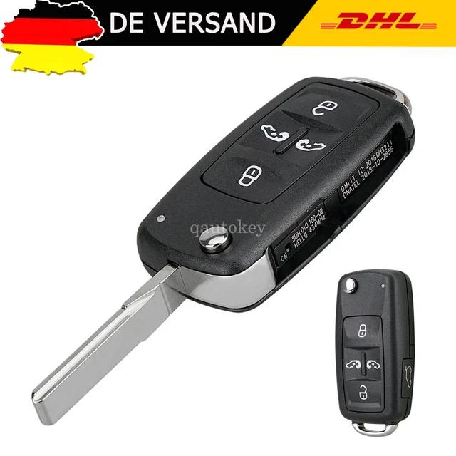 Mt-key Schlüssel Hülle Grün - Für VW T5 T6 Multivan Sharan Caddy Seat Alhambra