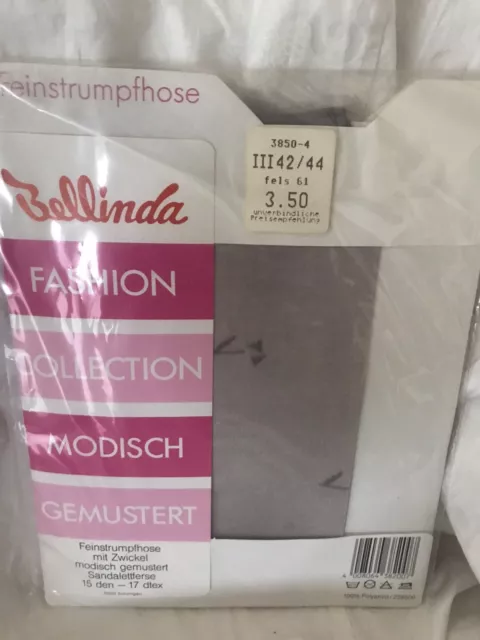 Bellinda Fashion  gemustert Strumpfhose Feinstrumpfhose Gr.42-44 Vintage 2