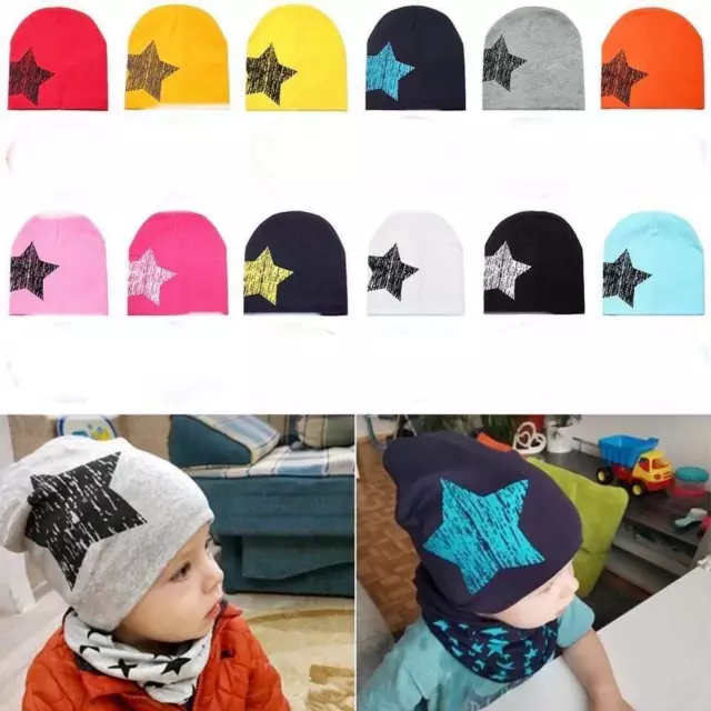 Beanie Winter Hat Kids Children Boys Toddler Girls Star 1-3 Years