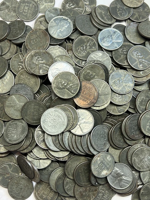 Lot of 900 Steel Lincoln Wheat Pennies P-D-S Estate Collection Read Description
