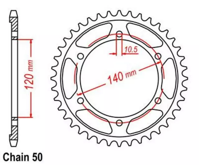 KR Kettenrad 48 Z Teilung 530 für KAWASAKI ZZR 600 90-04   Rear sprock