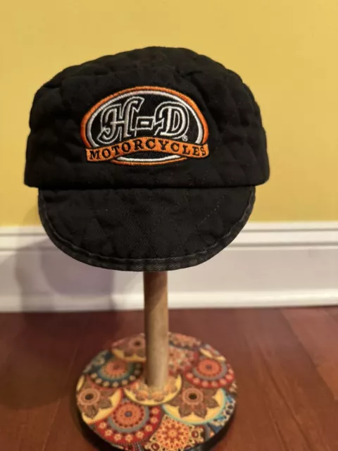 Harley Davidson Hat Black Cadet Style Womens  Orange Logo Cap Size Small/Medium