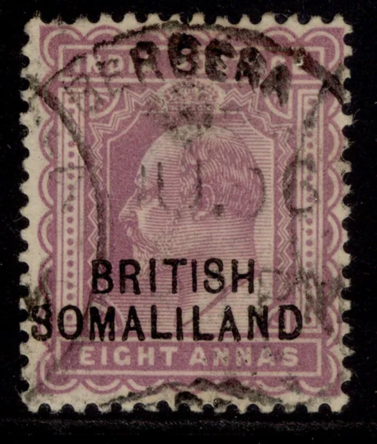 SOMALILAND PROTECTORATE EDVII SG30, 8a purple, FINE USED.