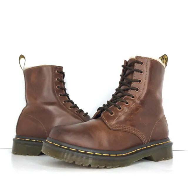 Dr Martens 1460 Serena Fur Lined Lace Up Ankle Boots Women’s 6 Shoes