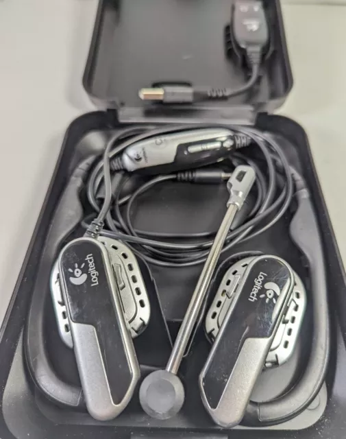 Logitech Premium Notebook Silver/Black Neckband Headset (PRE-OWNED)
