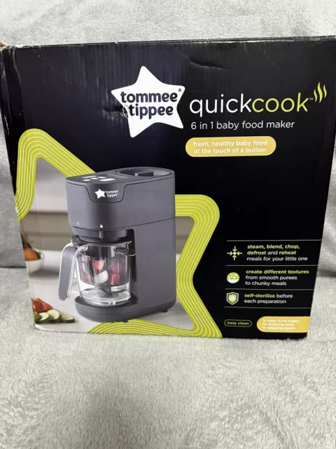 Tommee Tippee Quick Cook 6-in-1 Baby Food Steamer and Blender, Black