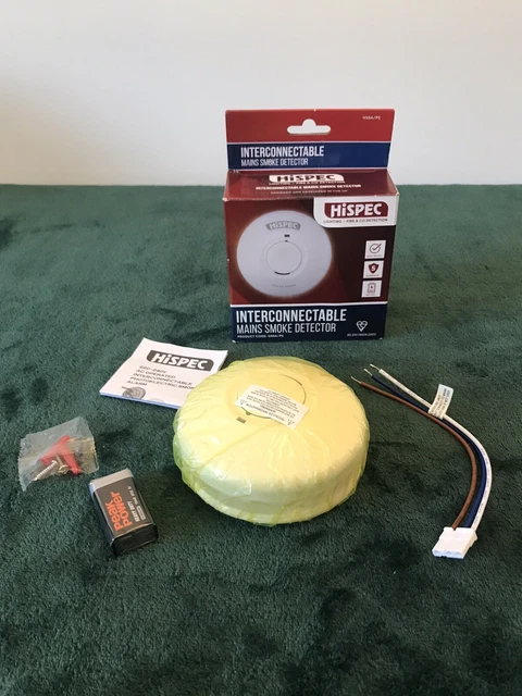 Hispec Mains allarme fumo interconnettibile 240 V - 9 V batteria di backup