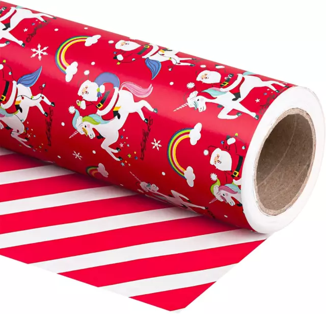 Metallic Wrapping Paper - 30 x 300 JUMBO Rolls - 4 Rolls Silver Gold Red  Green