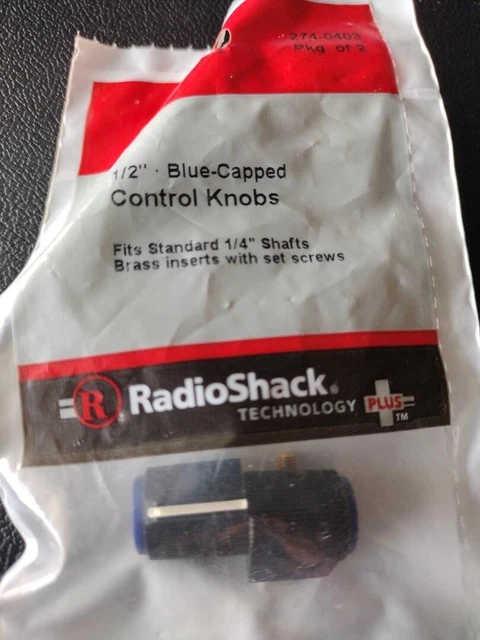 Radioshack 1/2" Blue Insert Control Knob 2740403