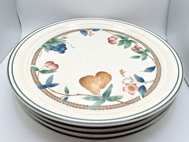 NORITAKI  Nature’s Bounty Keltcraft 10.5" Dinner Plates Floral Fruit 9199 - 4