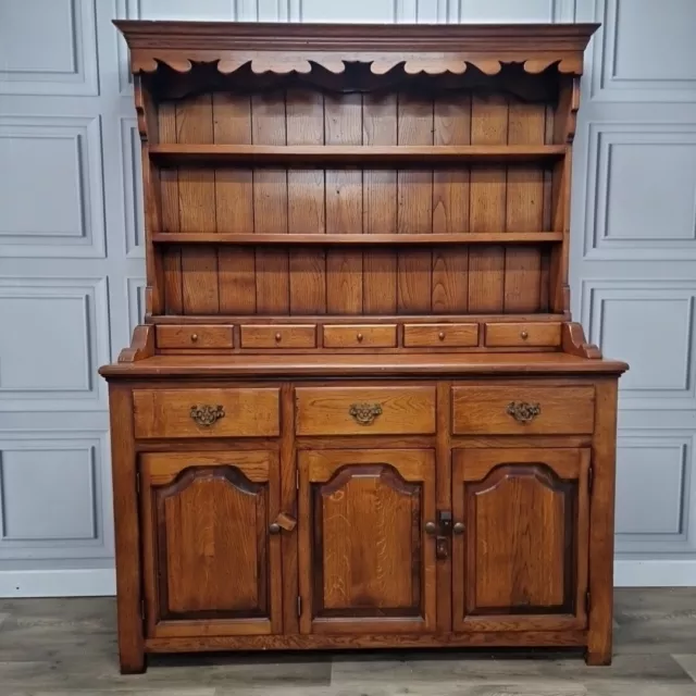 Vintage Solid Wood Antique Oak Welsh Dresser Country Farmhouse Style - Kitchen