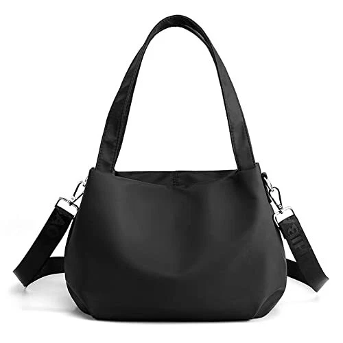 Yohora Handbag for Women Shoulder Bag Waterproof Nylon Crossbody Bag Black