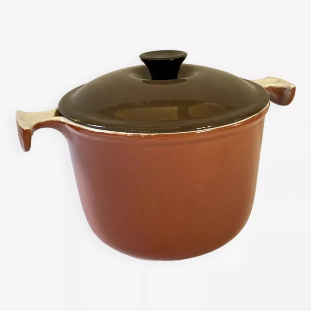 Cocotte Ronde Le Creuset Vintage - Orange - Fonte - Diamètre 29 Cm - Modèle G - Occasion