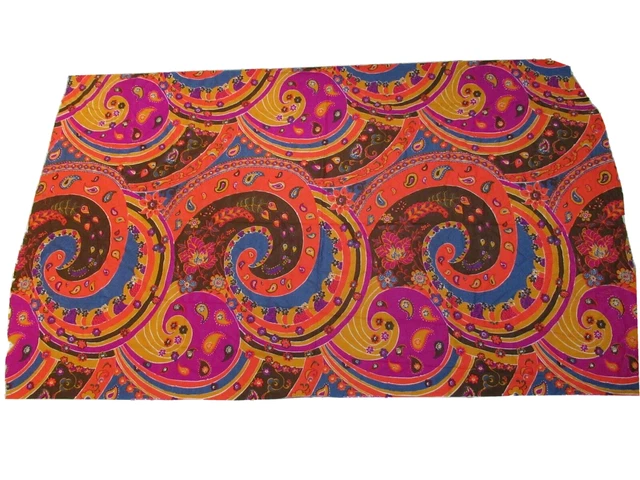 VTG 60s 70s Fabric barkcloth Psychedelic Mod abstract colorful Schwartz Liebman VTG 60s 70s Fabric barkcloth Psychedelic Mod abstract colorful Schwartz Liebman