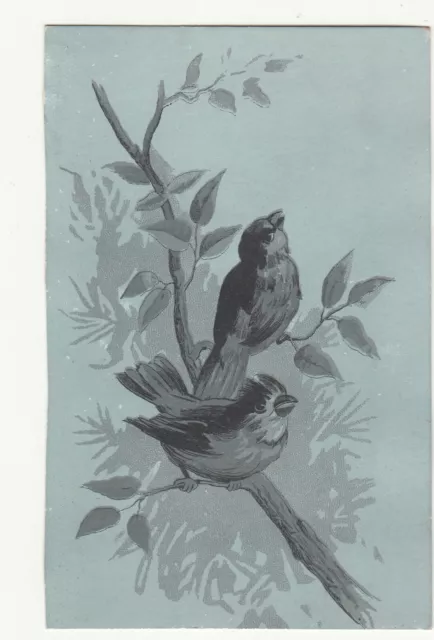Dinner Menu Soup Fish Entree Boiled Roast Two Birds on Branch Vict Card c1880s
