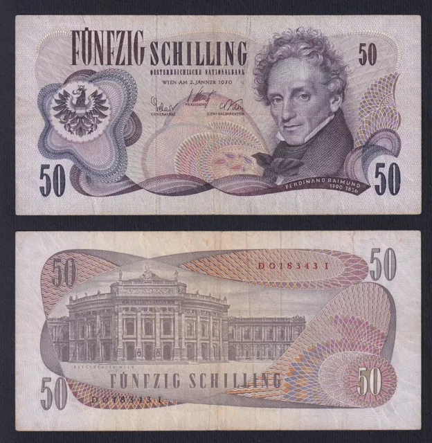 Austria 50 Schilling 1970 P 143a BB Vf- A-04