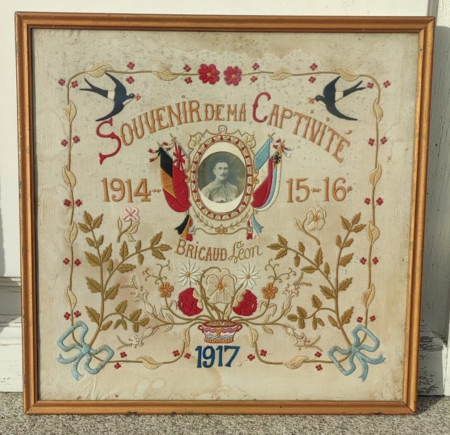Seltener alter Rahmen Souvenir de l’Occupation besticktes