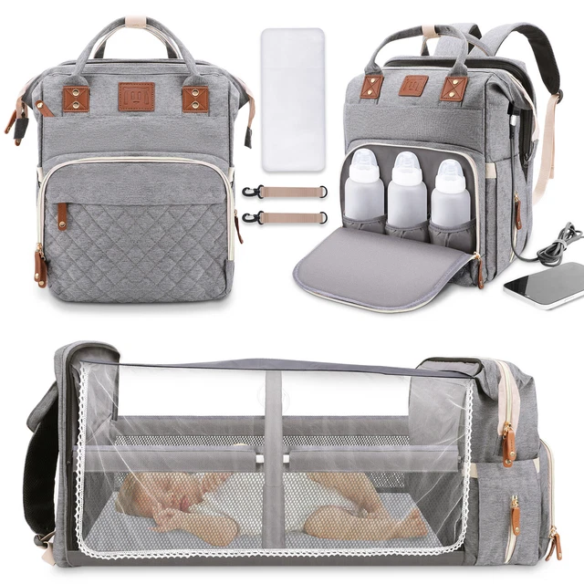 Baby Diaper Bag Backpack Changing Station for Boy Girl Waterproof with USB Port 10
