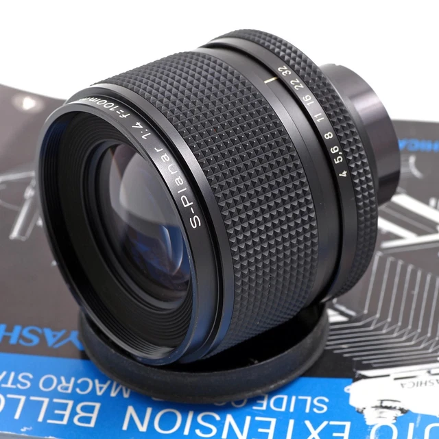 CARL ZEISS S-PLANAR 1:4 100 mm LENS + YASHICA CONTAX MACRO EXTENSION BELLOWS