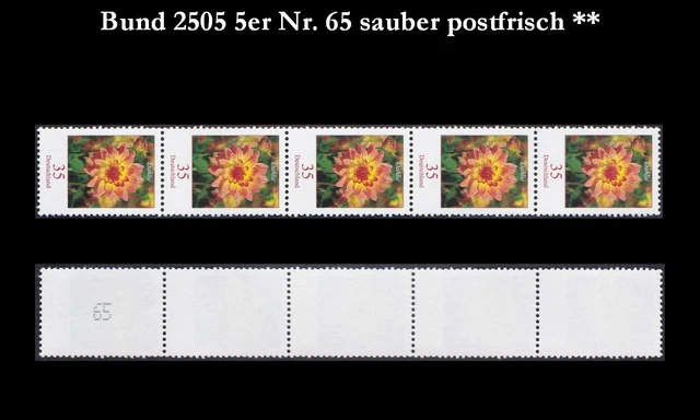 Bund BRD 2006 Mi 2505 Rollenmarken Blumen 35 Cent Dahlie sauber postfrisch **