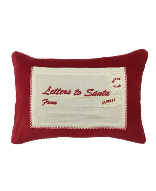 Martha Stewart Collection 14″x20″ ‘Letters to Santa’ Decorative Pillow, Red