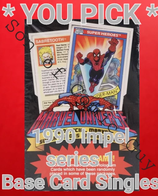 MARVEL UNIVERSE - 1990 IMPEL - series 1  *BASE SINGLES* (NM-MT)  **YOU PICK**