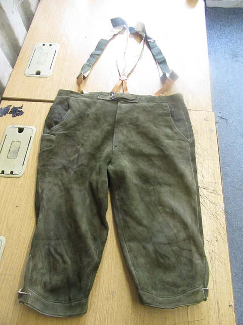Pantaloni In Pelle Trachten Vintage Austriaci Octoberfest Pantaloni In Pelle Uk 34"
