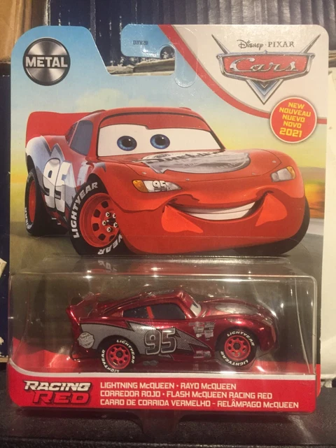 DISNEY PIXAR CARS Racing Red Metallic Lightning Mcqueen Mattel 1.55 ...