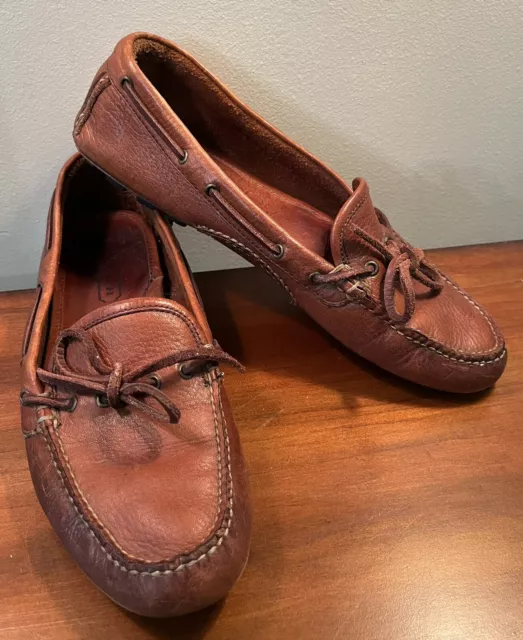 COACH J204 Brazil Womens 10M Leather  Loafer Shoes Saddle Tan Vtg