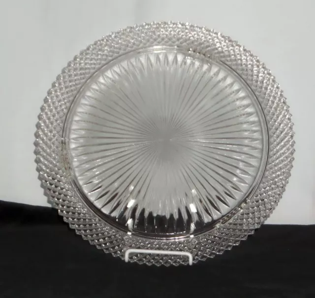 Anchor Hocking MISS AMERICA CRYSTAL *12" FOOTED CAKE PLATE #2