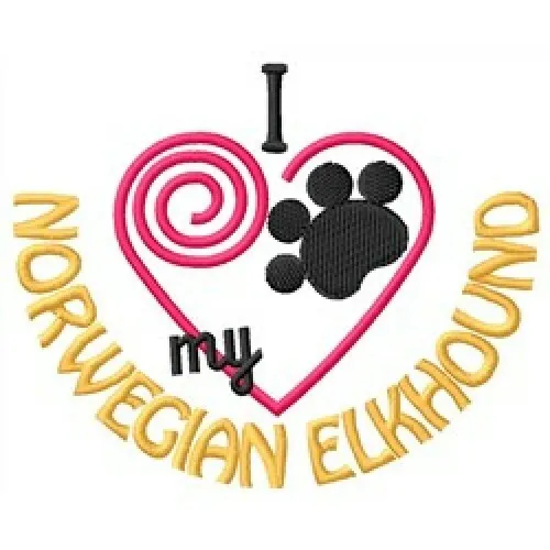 I "Heart" My Norwegian Elkhound Short-Sleeved T-Shirt 1324-2 Size S - XXL