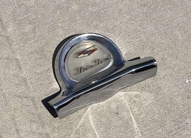1957 Chevrolet 210 Steering Wheel Horn Ring Button  Chrome Bel Air 150