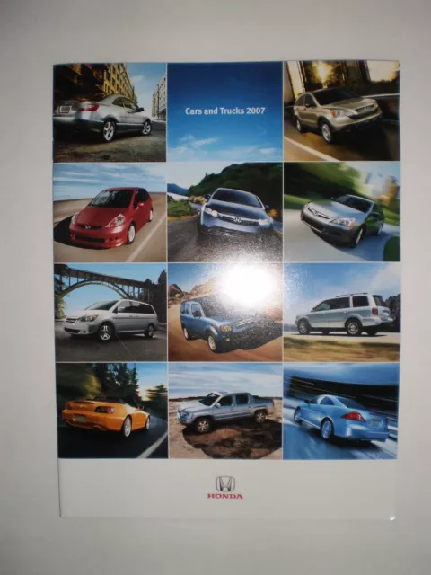 Honda Cars And Trucks 2007 Brochure Catalogue Civic Accord Fit S2000 Ridgeline +