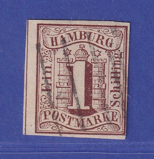 Altdeutschland Hamburg 1 Schilling Mi.-Nr. 2 gestempelt  gepr. PFENNINGER