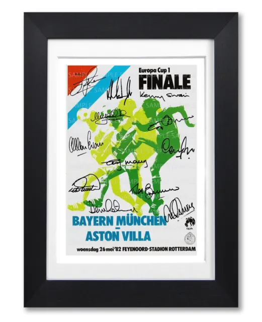 Aston Villa European Cup Final Programme 1982 Signed Poster Print Photo Gift