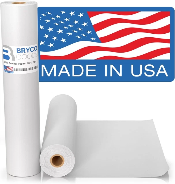Rollo De Papel De Carnicero Blanco Kraft - Rollo De Papel Blanco De 18 Pulgadas