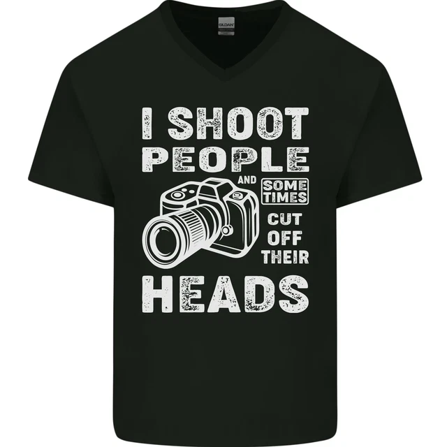 T-shirt da uomo Photography I Shoot People Photographer collo a V cotone