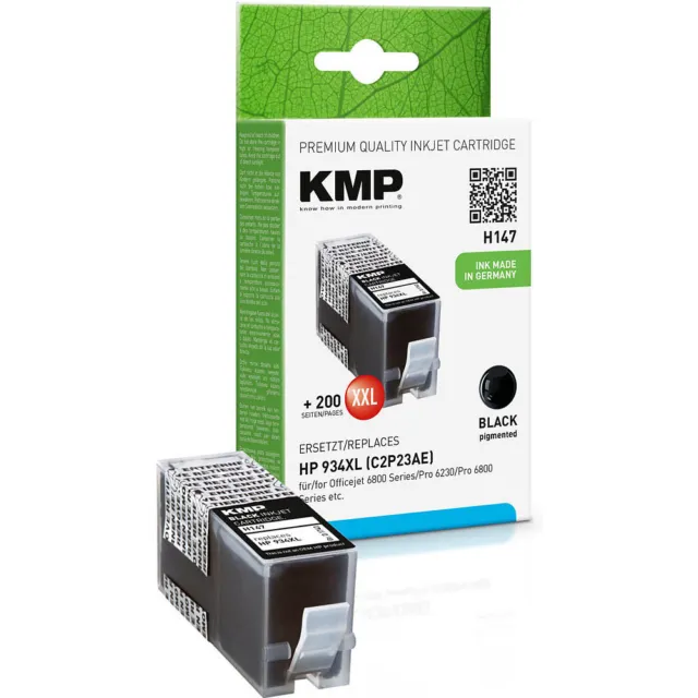 KMP H147 Tinte ERSETZT HP 934XL black / C2P23AE ca. 1.200 Seiten