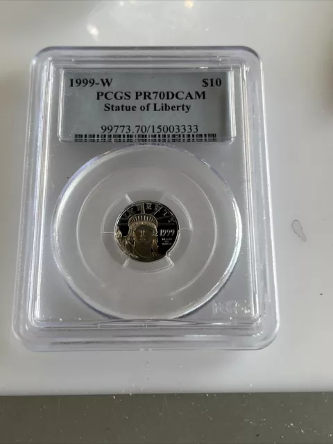 1999-W  PCGS PR70 DCAM $10 Platinum American Eagle coin.
