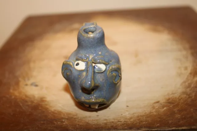 wayne hewell mini face jug, pottery, folkart 2'' tall x1.5'' wide wayne hewell mini face jug, pottery, folkart 2'' tall x1.5'' wide