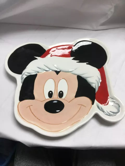 VINTAGE Disney Mickey Mouse Christmas Ceramic Serving Plate