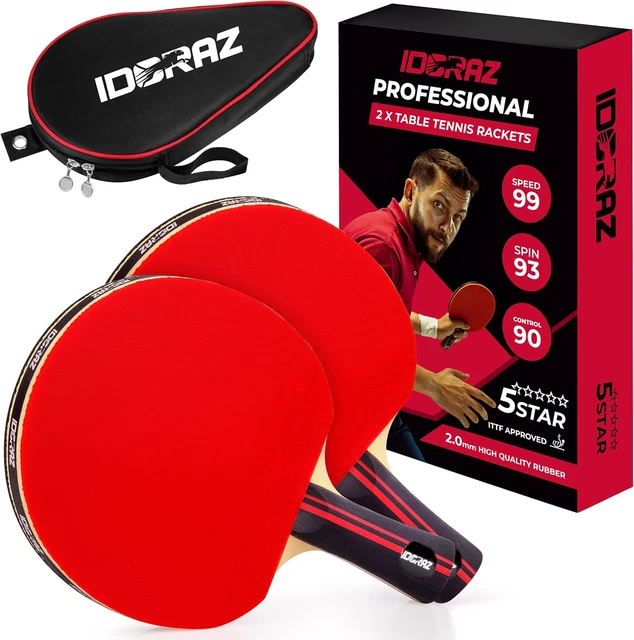 DHS H7002 Table Tennis Racket - 5 Wood 2 Aromatic Carbon Blade With Hurricane 3 & Hurricane 8 Rubbers, Pre-Assembled