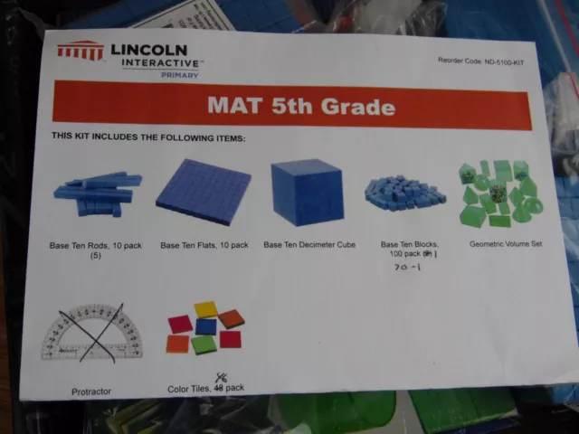 Lincoln interactive primary 5th MATH Manipulatives kit read 3