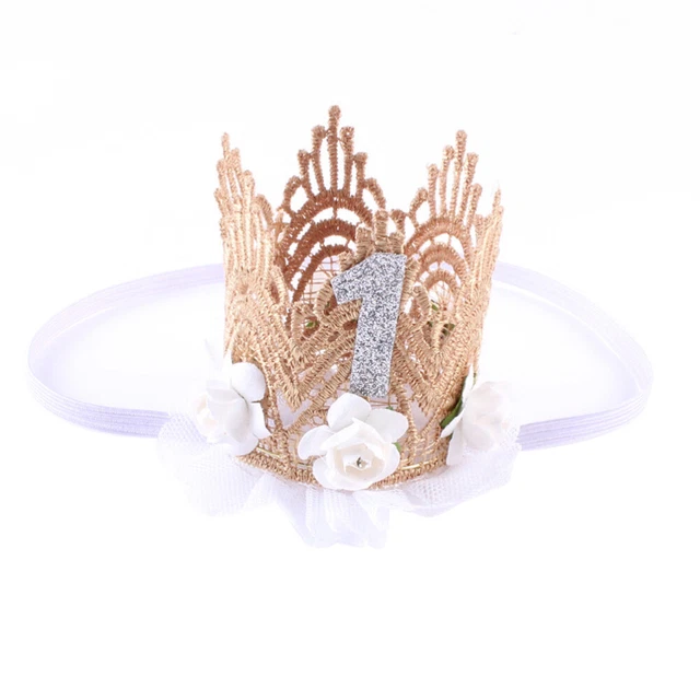 Fascia primo compleanno 1 ° cappello numero glitter bambino fascia principessa corona